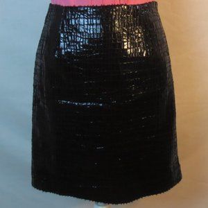 Worth Mini Skirt Glossy Black Faux Snakeskin Soft Sexy Evening Clubbing Size 4